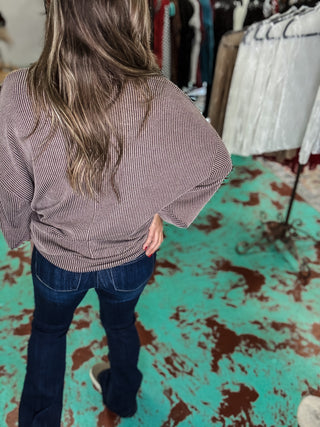 Striped Knit Sweatshirt