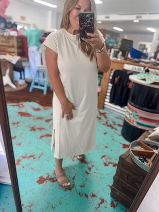 Round Neck Midi Dress