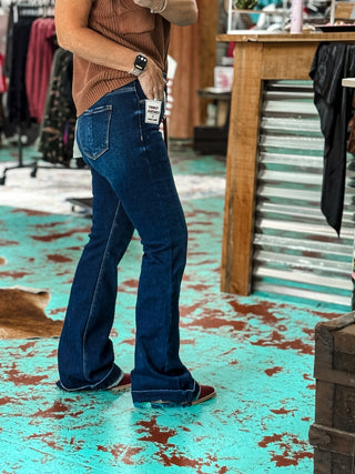 Tummy Control Mid Rise Flare Jeans