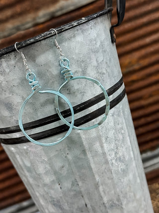 Colored Circle Hammered Earrings