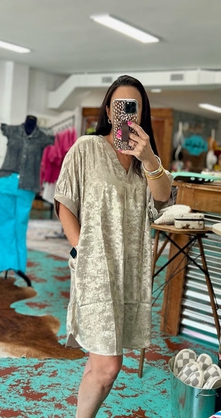 Shimmer Foil Dress