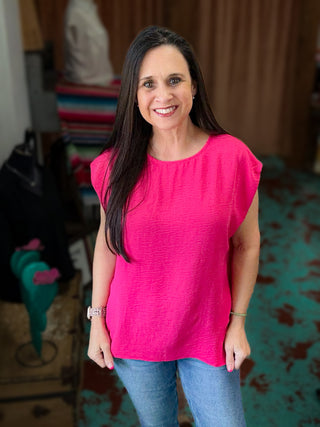 Solid Round Neck Sleeveless Top