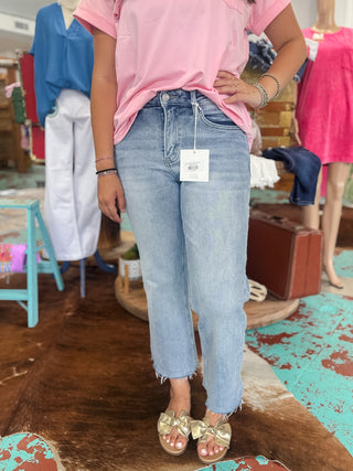 High Rise Slim Cropped Leg Jeans