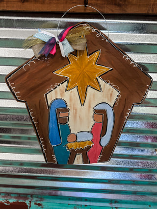 Manger Scene Door Hanger