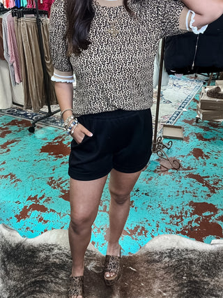 Leopard Print Ribbed Top