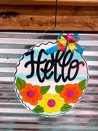 Round Hello Flowers Hanger