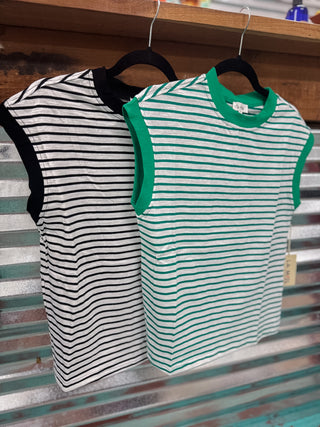 Nautical Cap Sleeve Striped Top