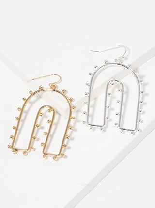 Arch Shaped Metal Hoop Earrings
