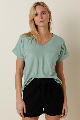 V-neck Pocket Dolman Top