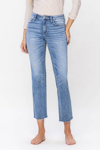 Right Turn Mid Rise Slim Straight Jeans